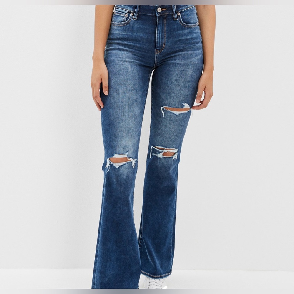 AE Forever Soft Ripped Super High-Waisted Flare Jean